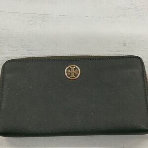 Tory Burch Black Wallet with Gold Accent